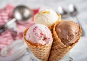 Picture of Ice cream in cones for a delicious food tour